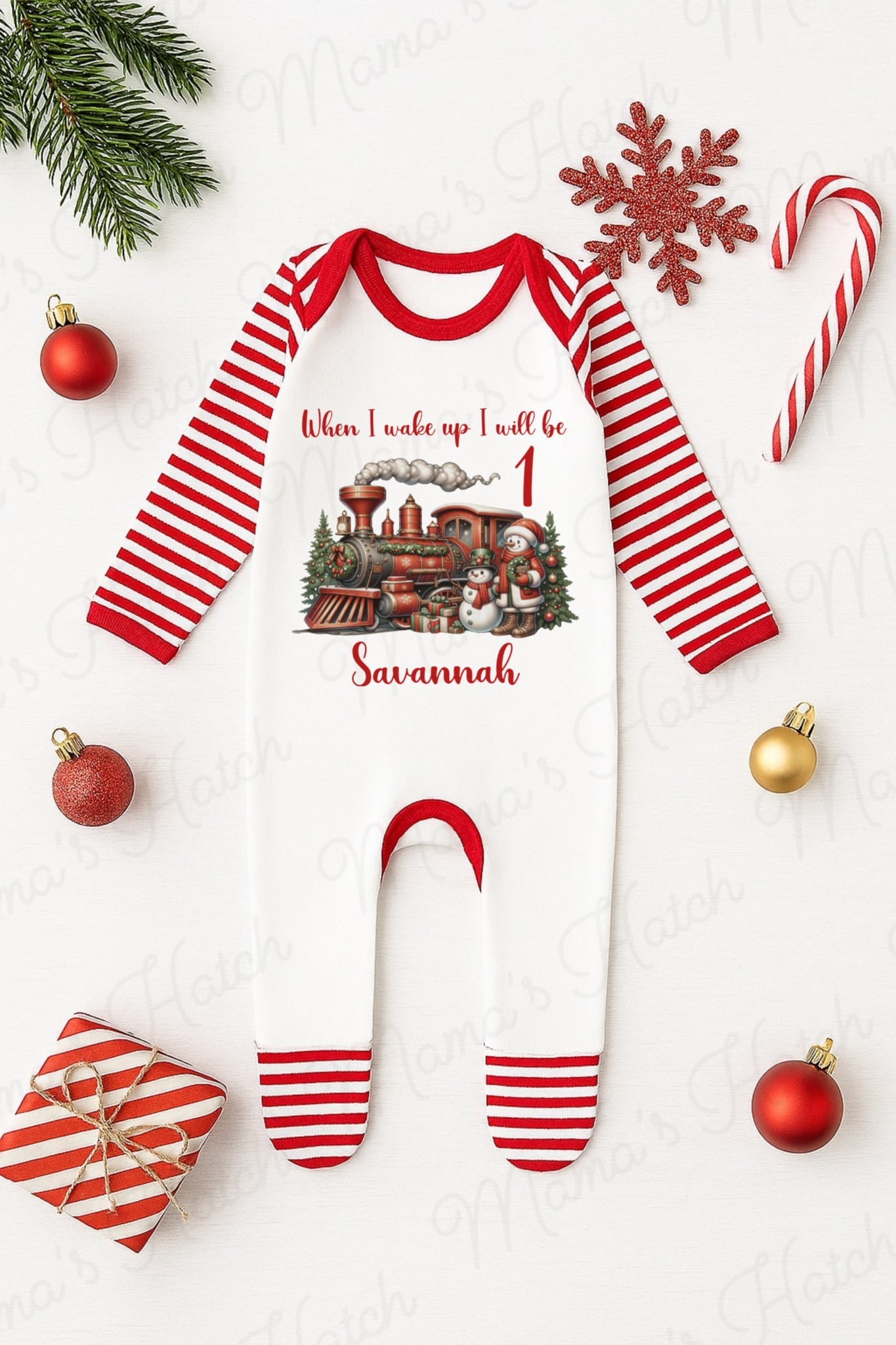 When I wake up Christmas Birthday Romper