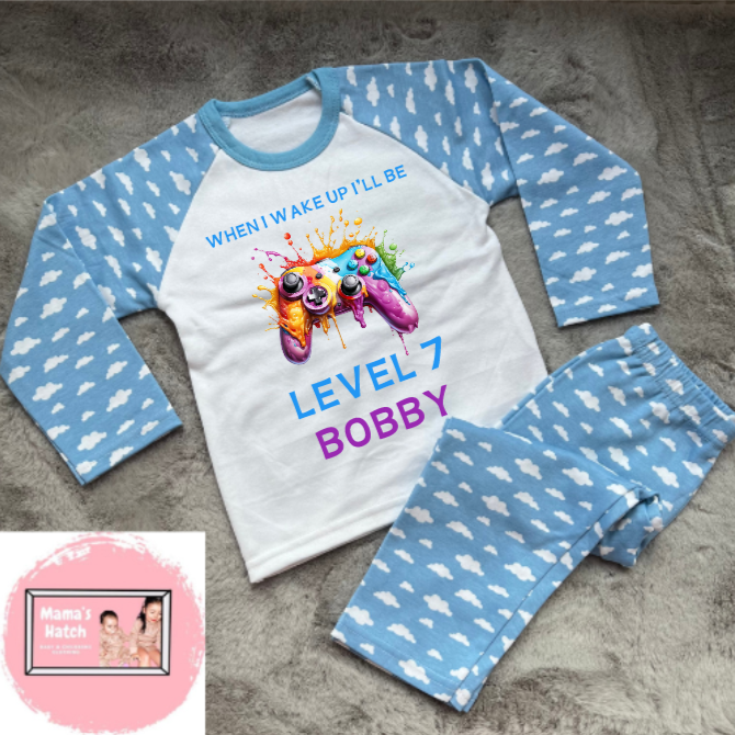 Gamer When I Wake Up I Will Be Blue Birthday Pyjamas image 0