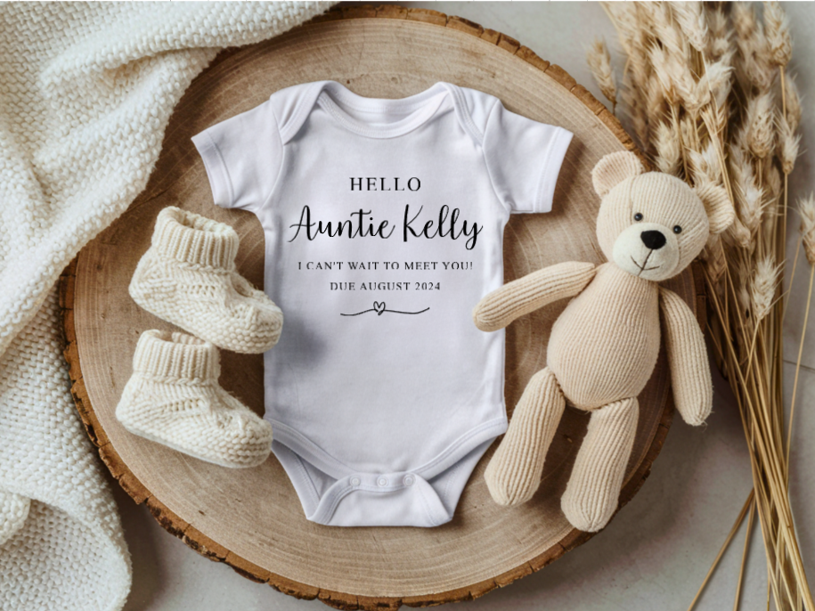 Personalised Auntie Pregnancy Announcement Vest image 0