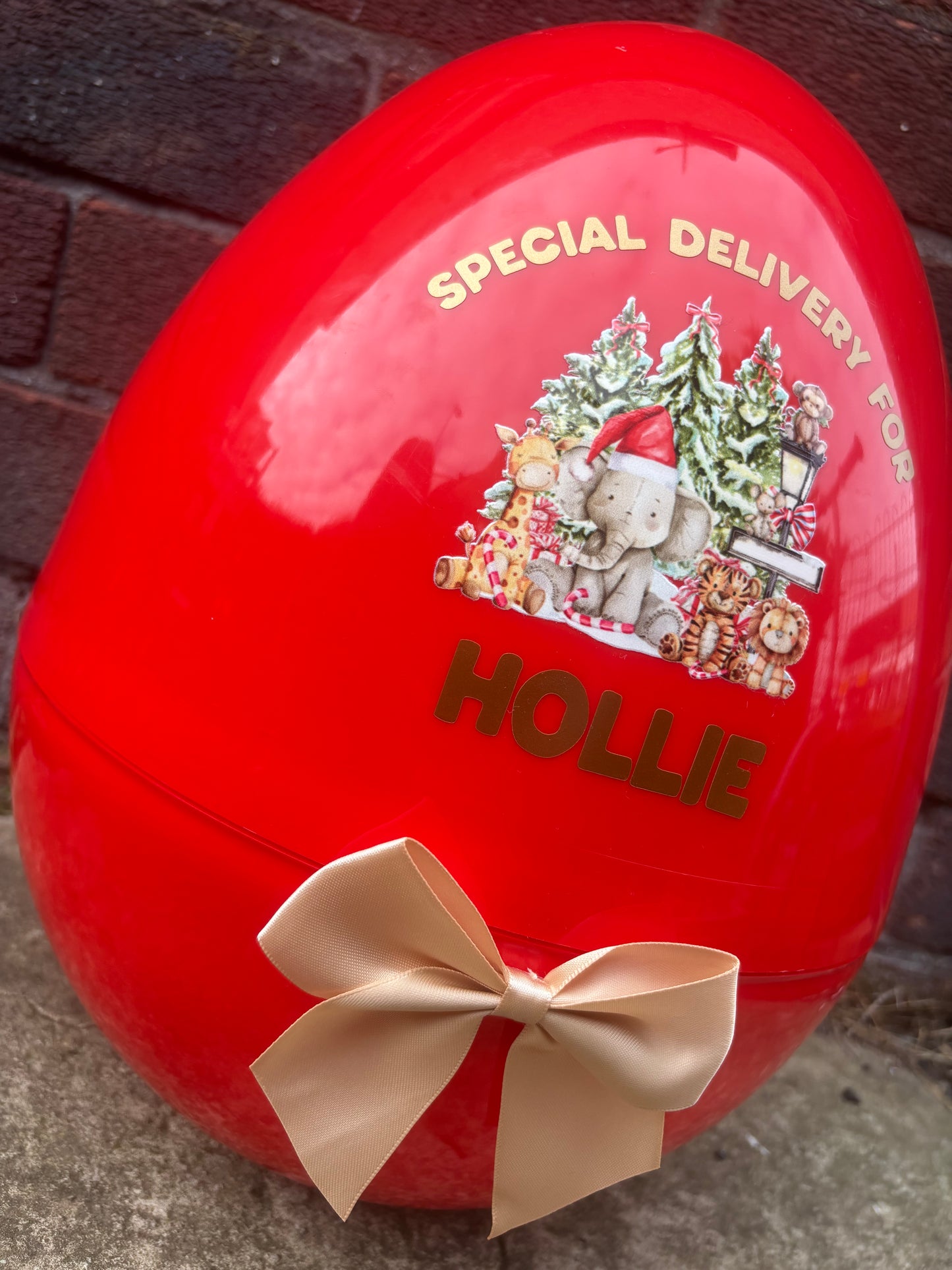 Giant Personalised Special Delivery Christmas Egg
