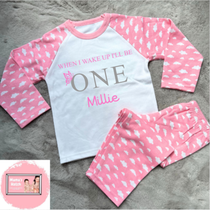 Pink Butterfly When I Wake Up I Will Be Birthday Pyjamas image 0