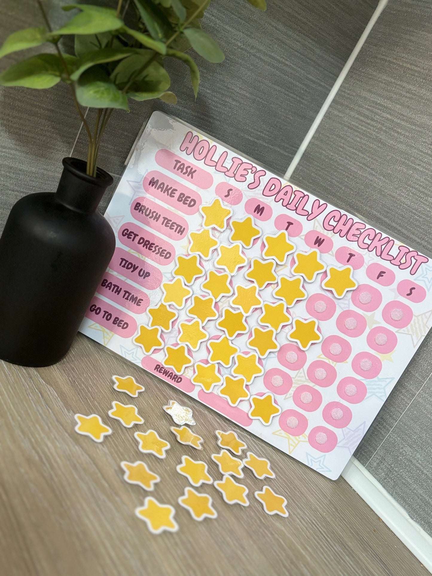 Personalised Daily Checklist Chart For Kids Routine Kids Daily Reward Chart image 2