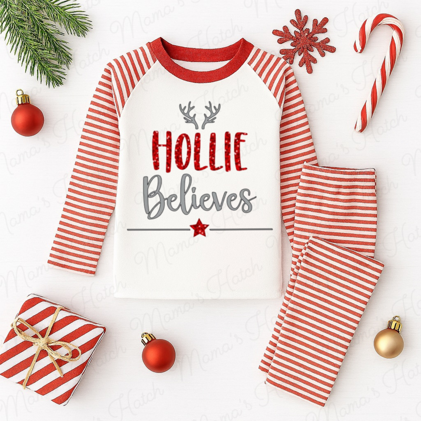 Personalised Believes Christmas Pyjamas