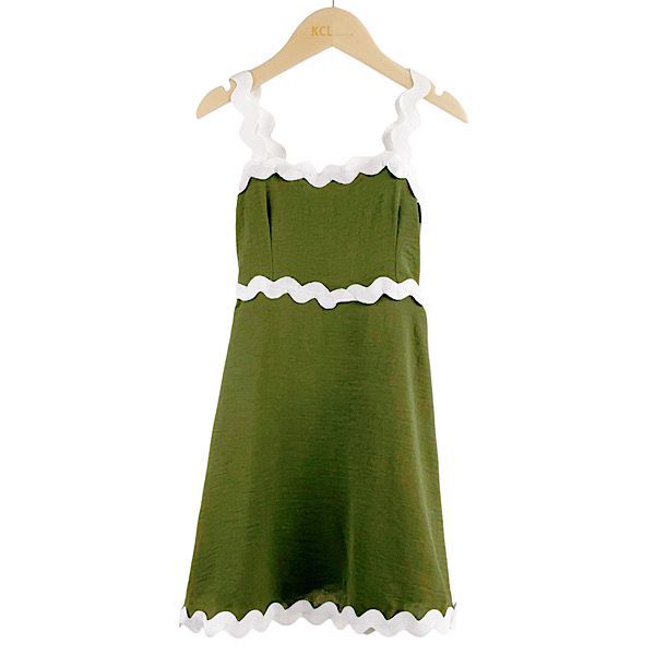 EMILY scallop trim cami dress khaki image 0
