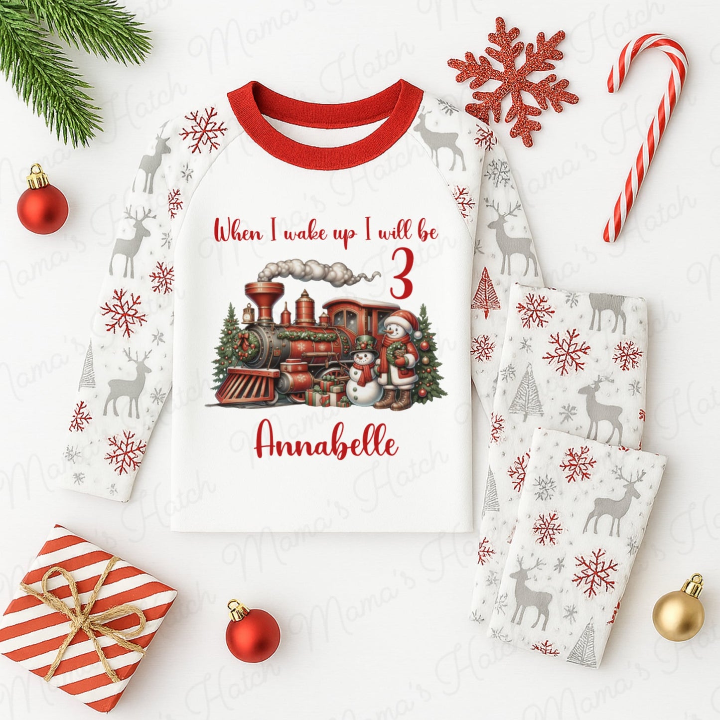 When I wake up Christmas Birthday pyjamas