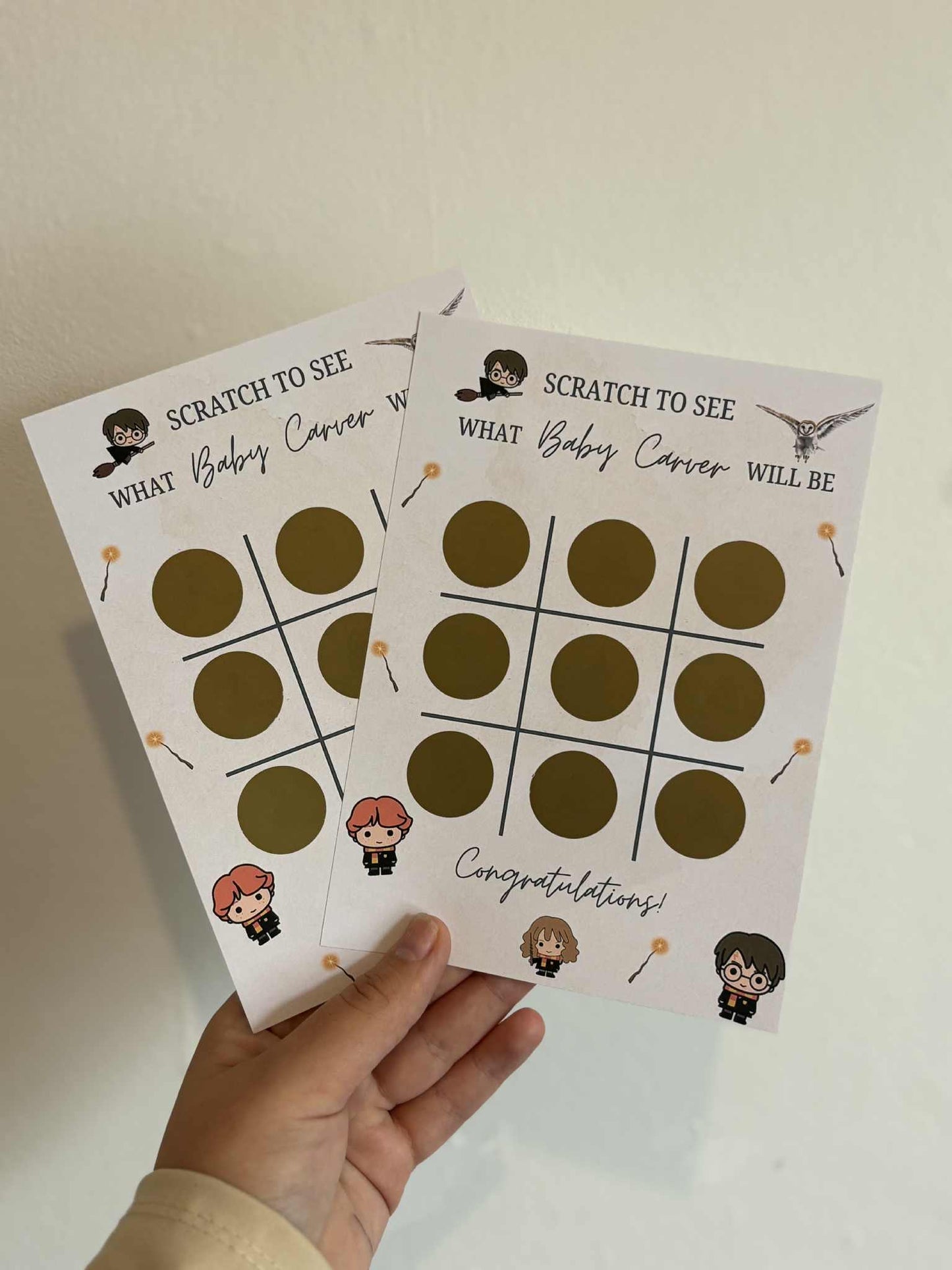 Wizards Gender Reveal Noughts & Crosses Game