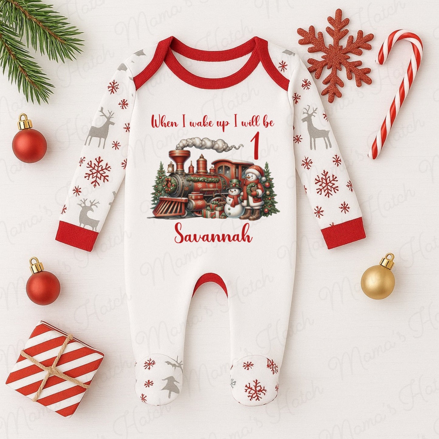 When I wake up Christmas Birthday Romper