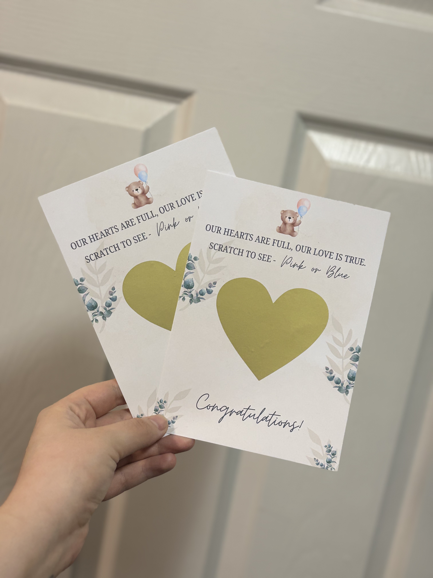 Gender Reveal Heart Scratch Cards image 3