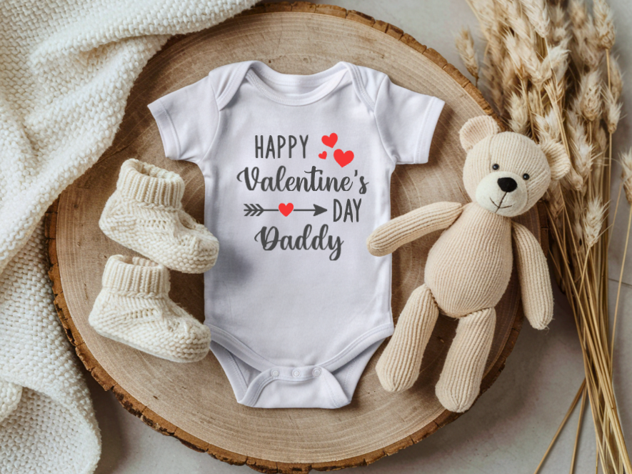 Happy Valentine's Day Daddy Baby Vest image 0