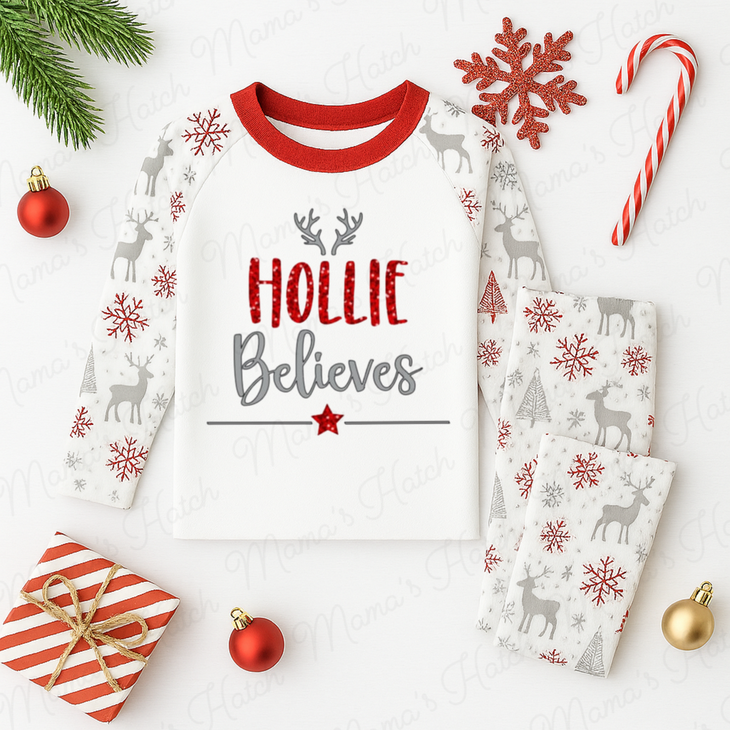 Personalised Believes Christmas Pyjamas