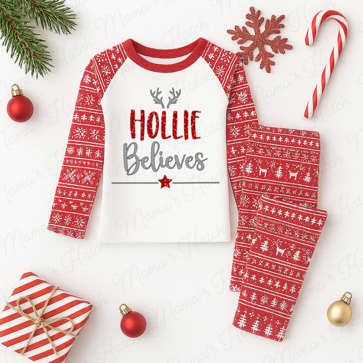 Personalised Believes Christmas Pyjamas