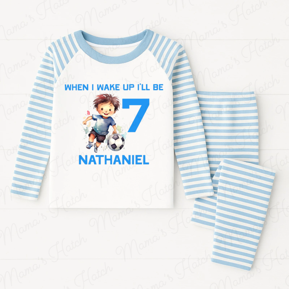 Footballer When I Wake Up I Will Be Blue Birthday Pyjamas