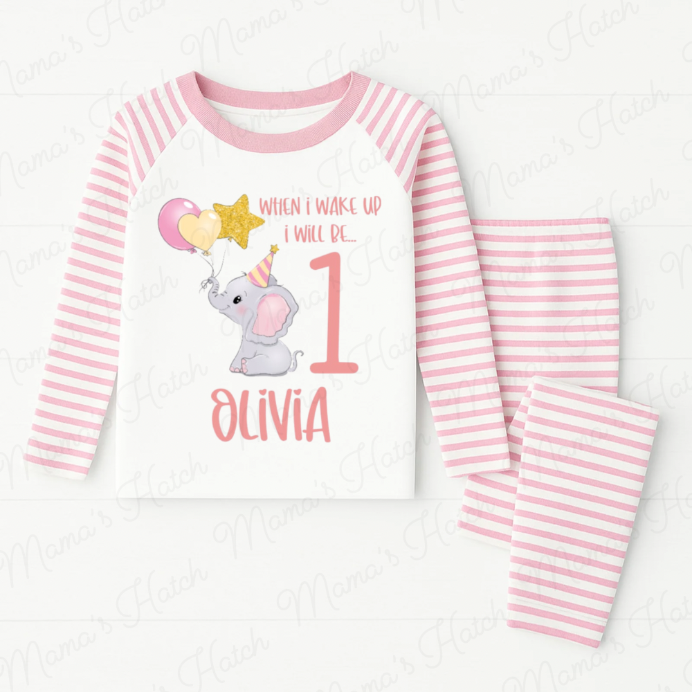 Pink Elephant When I Wake Up I Will Be Birthday Pyjamas