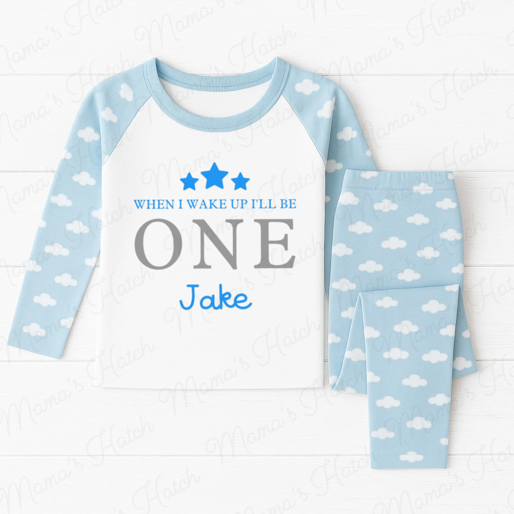Blue Stars When I Wake Up I Will Be Birthday Pyjamas