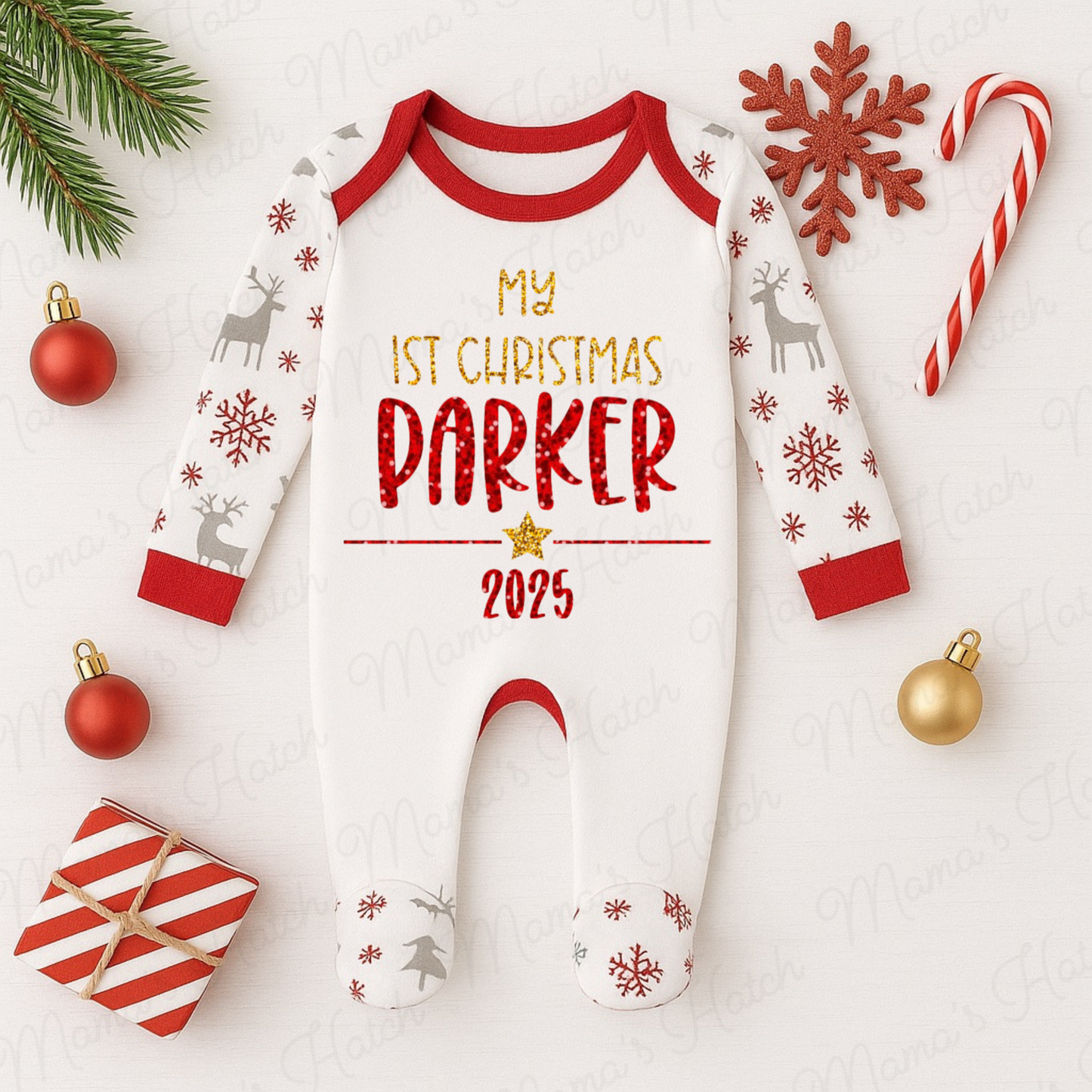 Personalised My First Christmas Romper