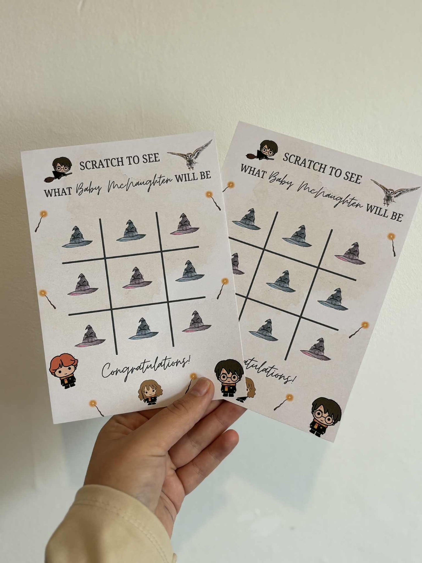 Wizards Gender Reveal Noughts & Crosses Game