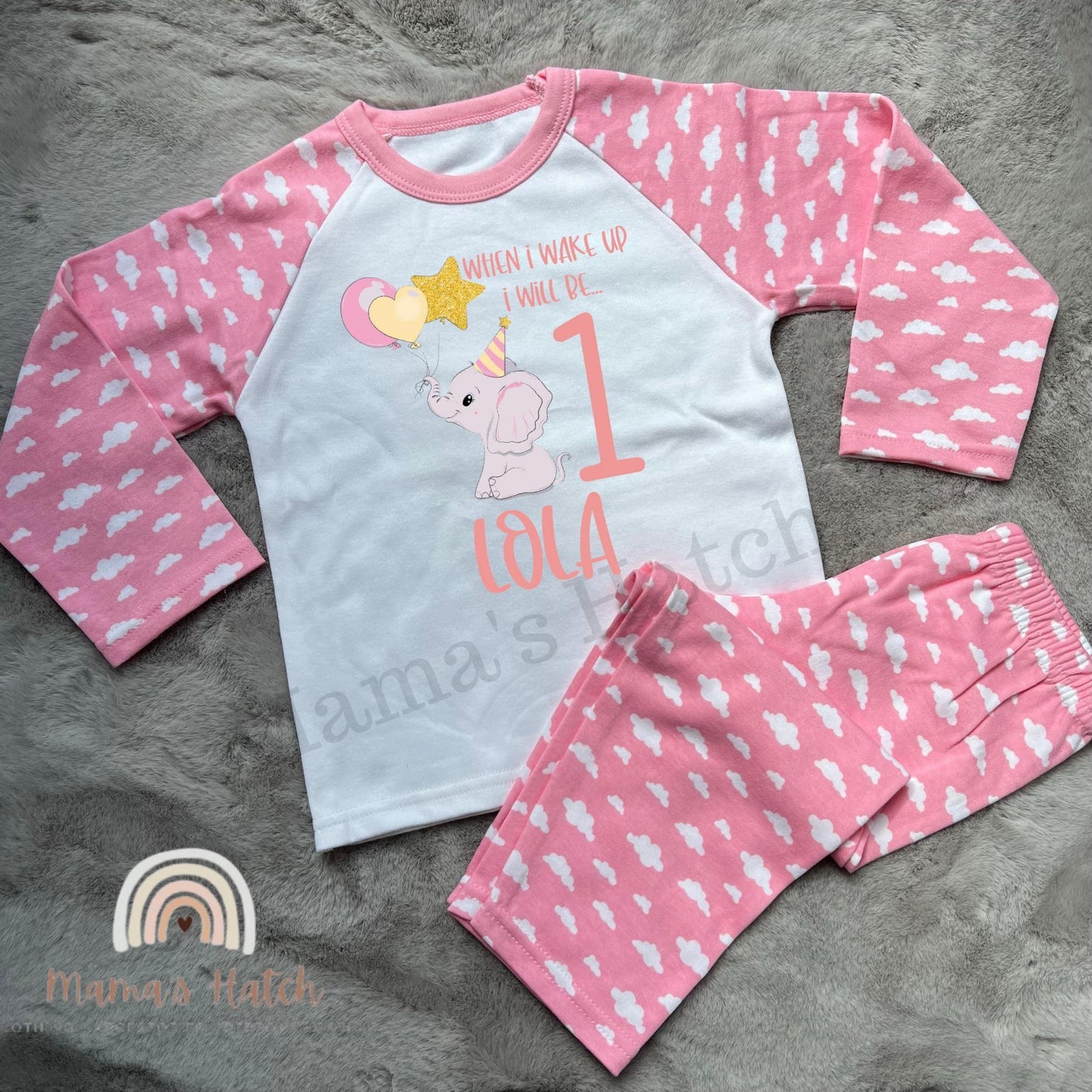 Pink Elephant When I Wake Up I Will Be Birthday Pyjamas image 0