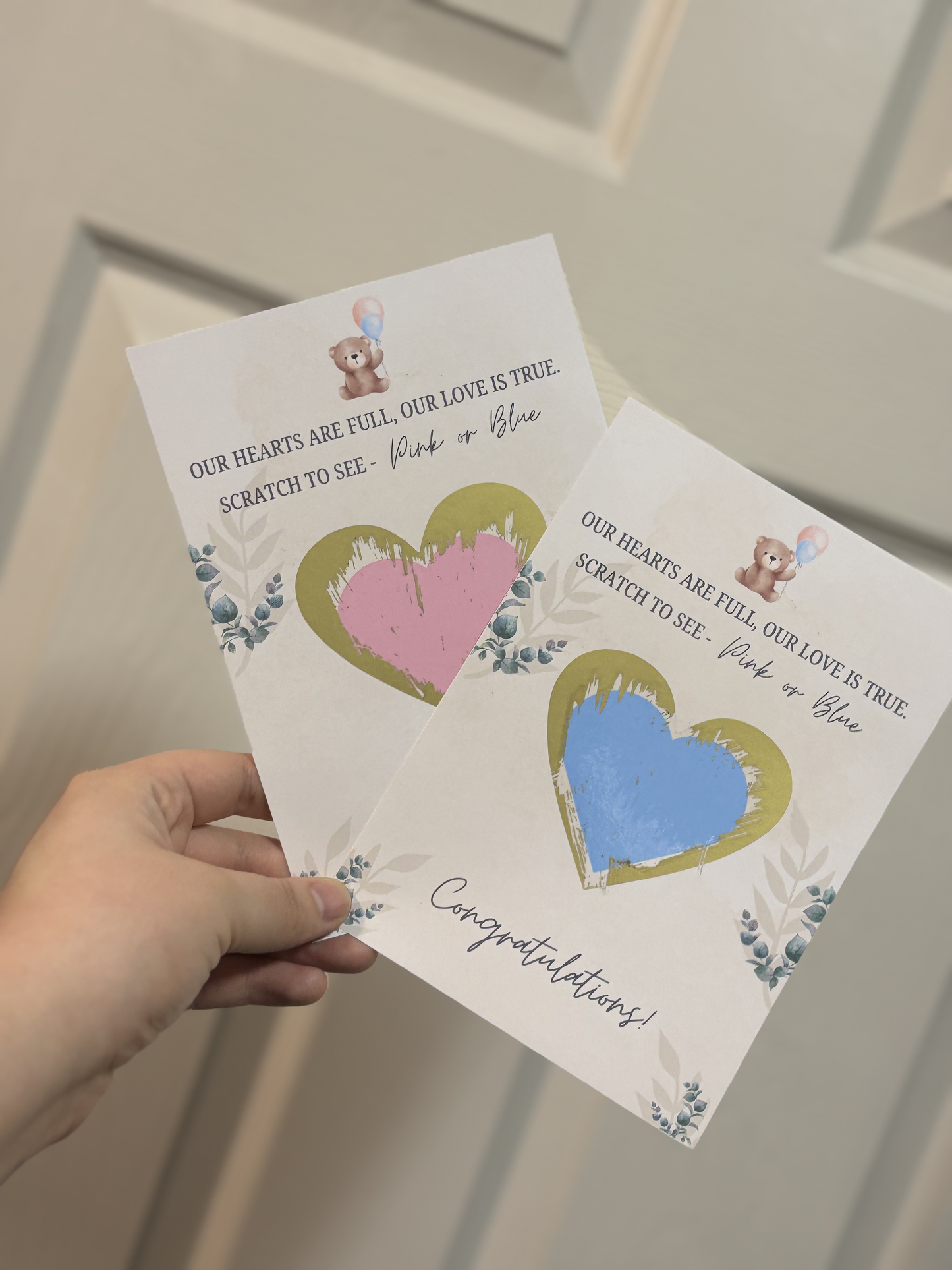 Gender Reveal Heart Scratch Cards image 2