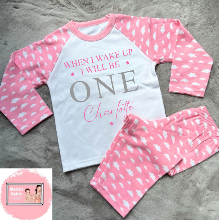 Pink Three Stars When I Wake Up I Will Be Birthday Pyjamas image 0