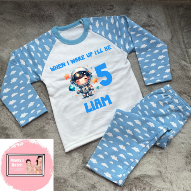 Astranaut When I Wake Up I Will Be Blue Birthday Pyjamas image 0