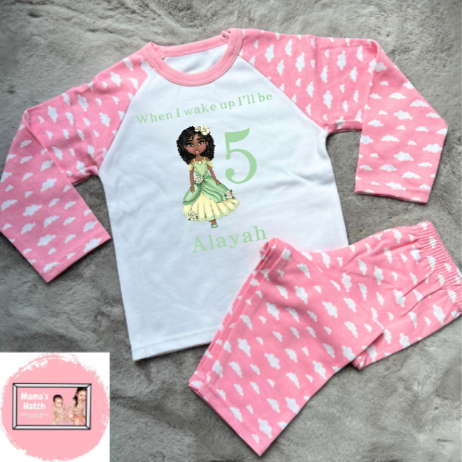 Princess Green Dress When I Wake Up I Will Be Pink Birthday Pyjamas image 0