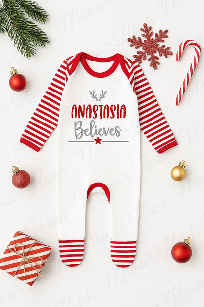 Personalised Believes Christmas Romper