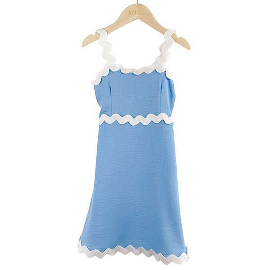 EMILY scallop trim cami dress blue image 0