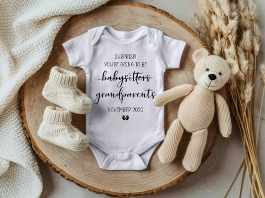 Personalised Grandparents Pregnancy Announcement Vest image 0