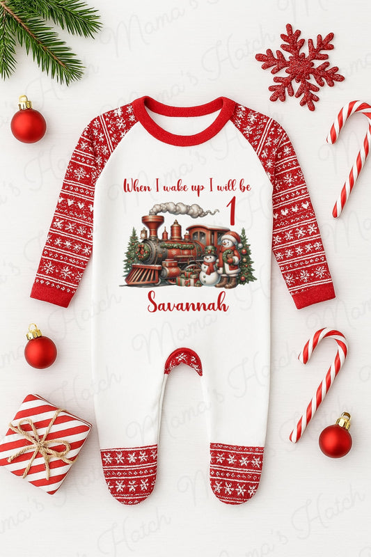When I wake up Christmas Birthday Romper