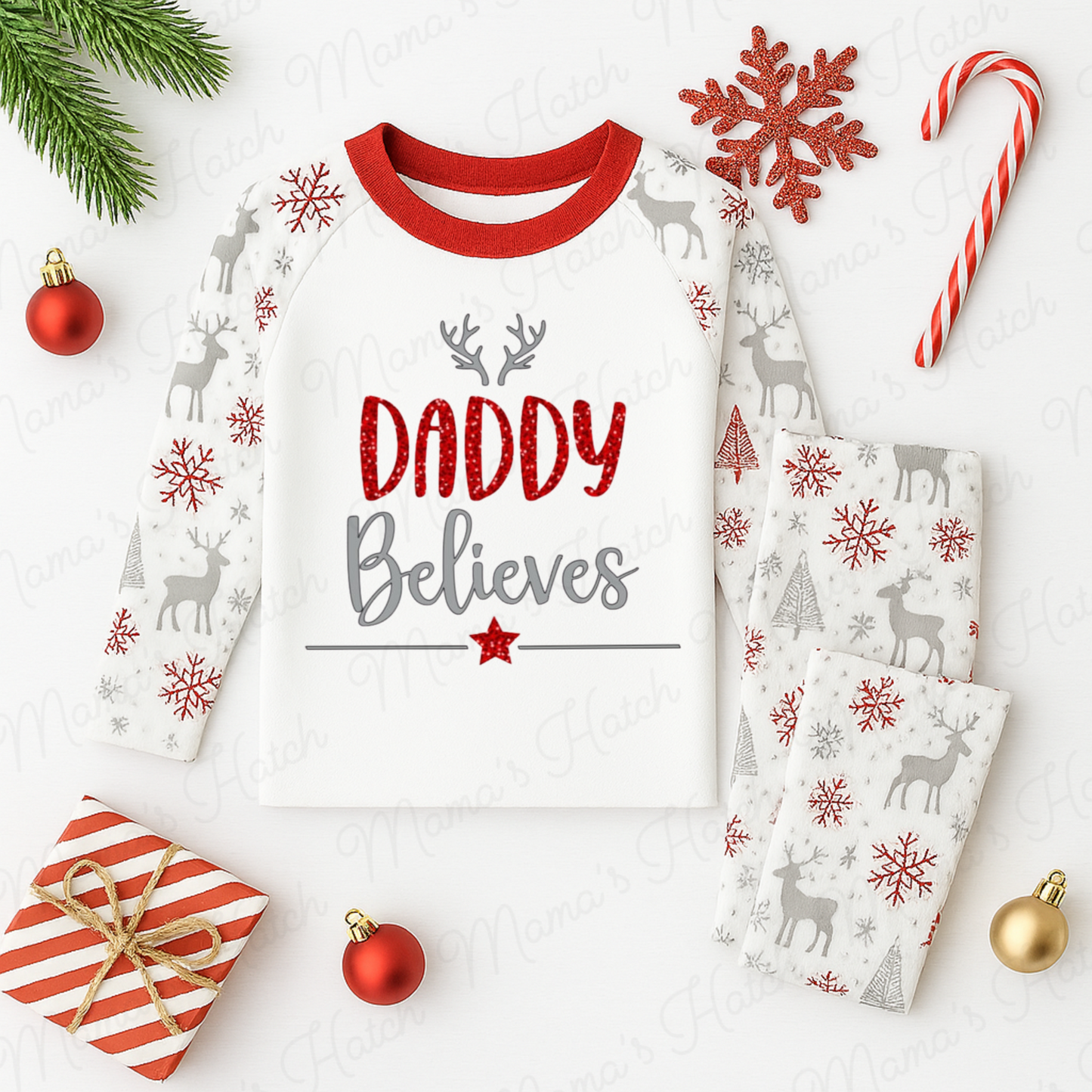 Personalised Mens Adults Believes Christmas Pyjamas