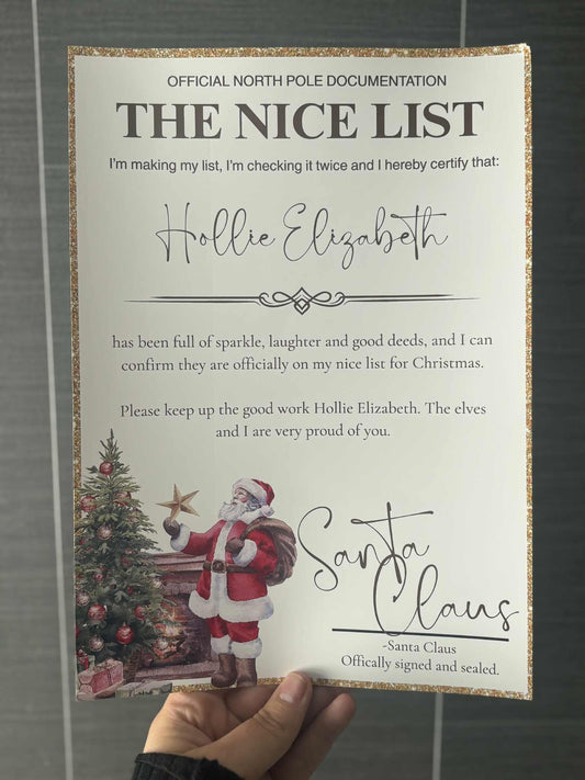 The Nice List Certificate - Gold