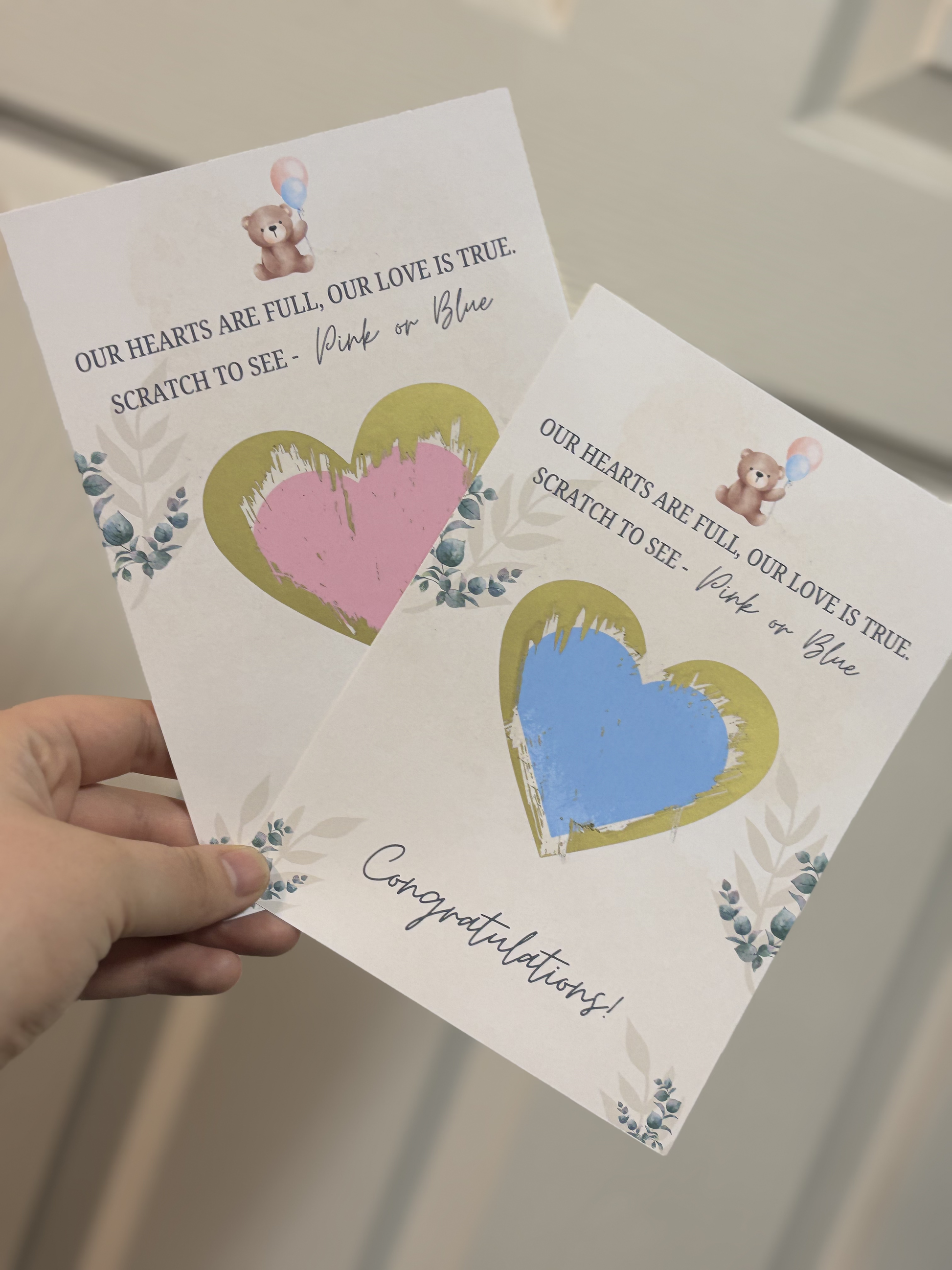 Gender Reveal Heart Scratch Cards image 4
