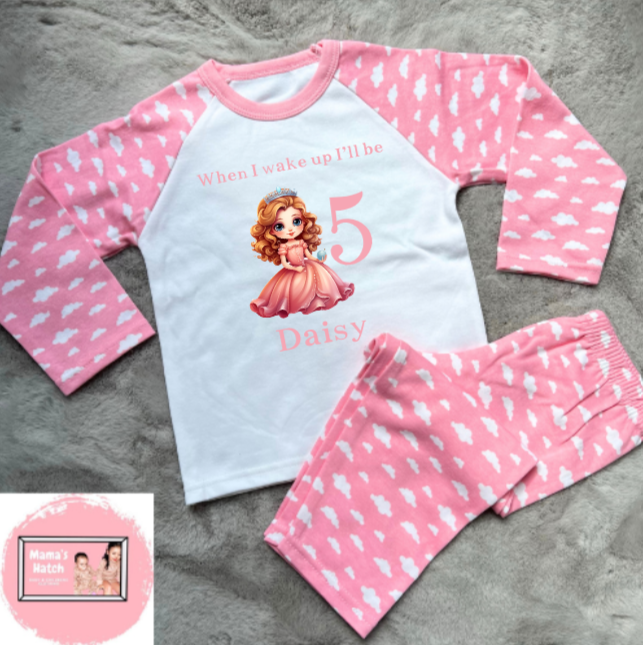 Princess Pink Dress When I Wake Up I Will Be Pink Birthday Pyjamas image 0