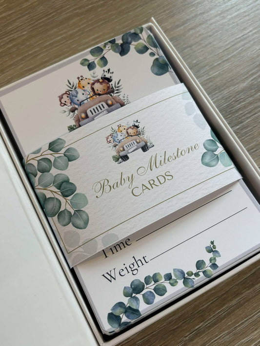 Baby Milestone Cards - Safari Theme - Pack of 54 image 0