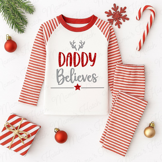 Personalised Mens Adults Believes Christmas Pyjamas