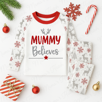 Personalised Womens Adults Believes Christmas Pyjamas