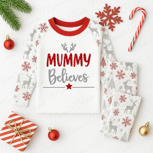 Personalised Womens Adults Believes Christmas Pyjamas