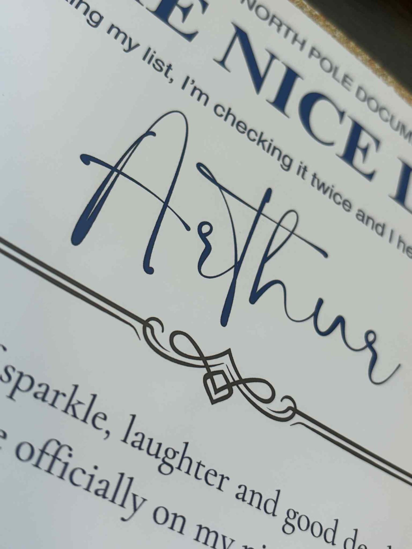 The Nice List Certificate - Navy Blue