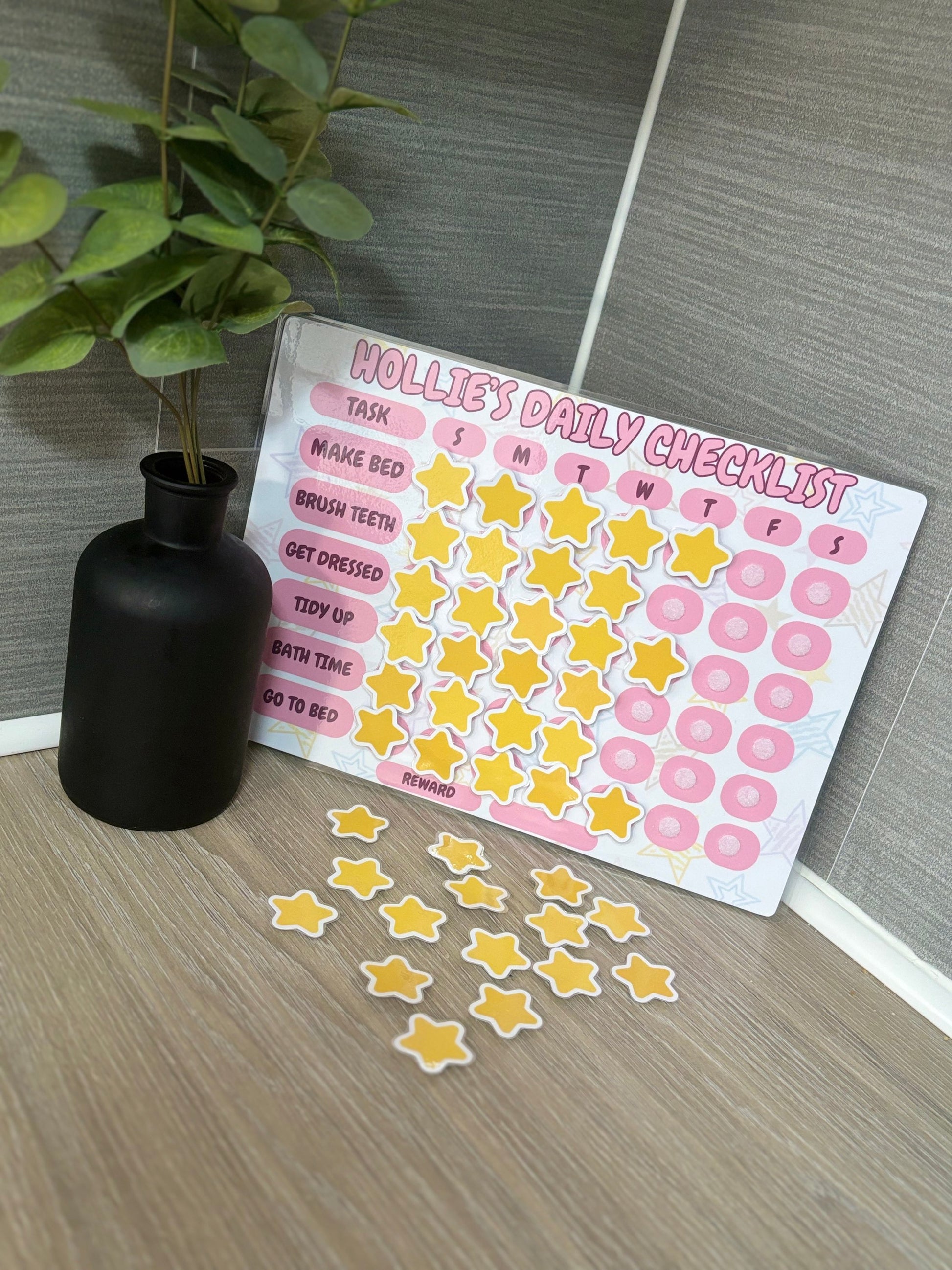 Personalised Daily Checklist Chart For Kids Routine Kids Daily Reward Chart image 1