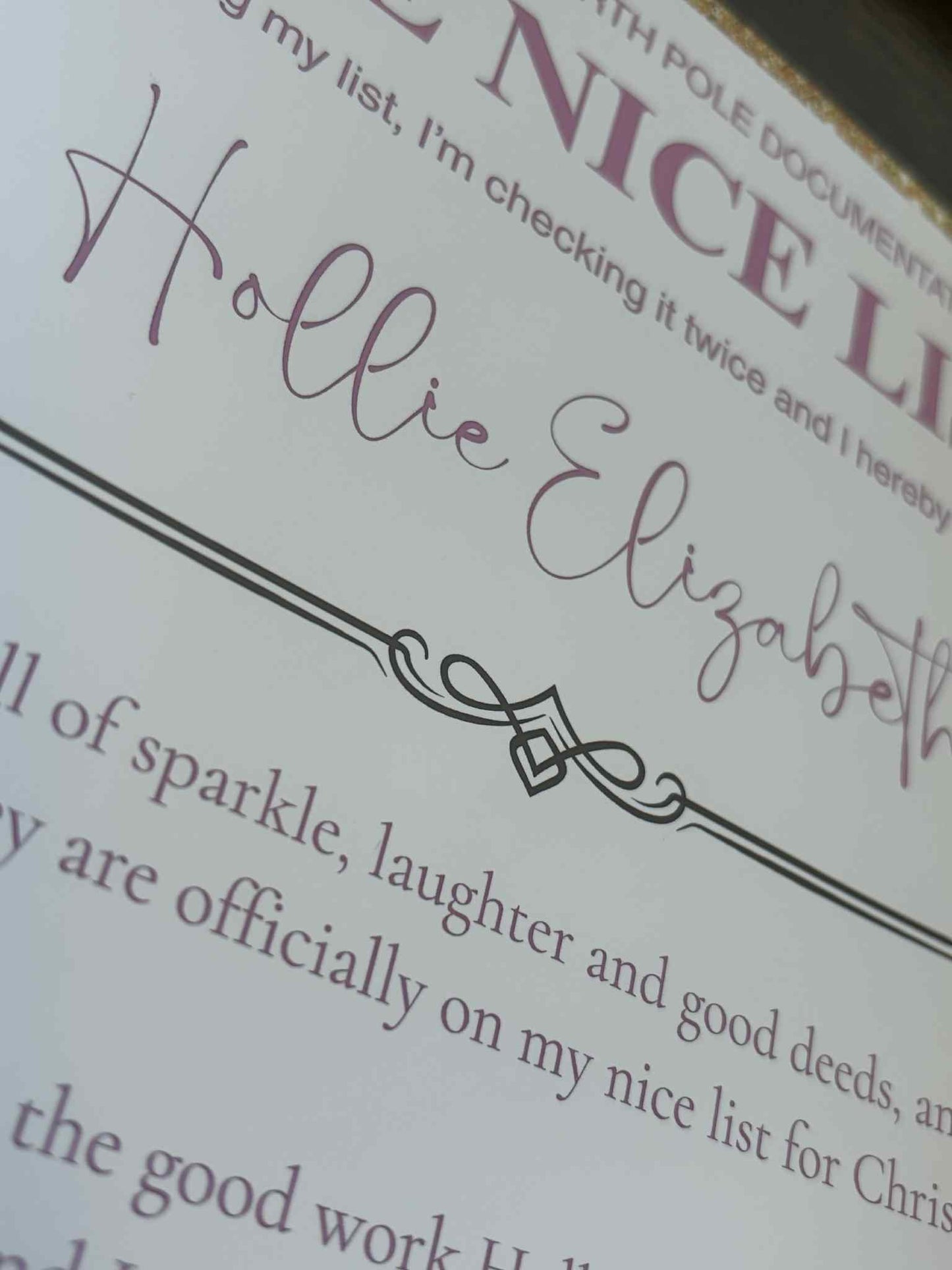 The Nice List Certificate - Pink