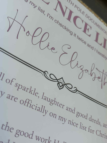 The Nice List Certificate - Pink