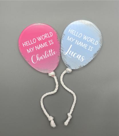 Personalised Baby Acrylic Balloon Plaque image 0