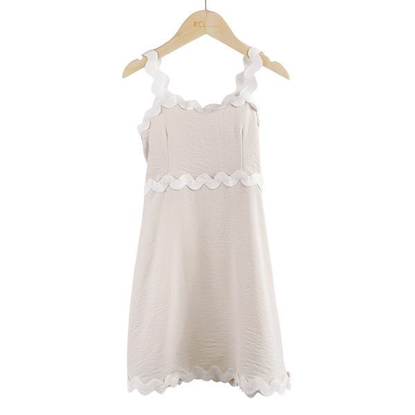 EMILY scallop trim cami dress beige image 0