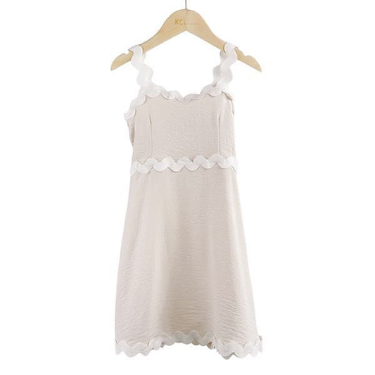 EMILY scallop trim cami dress beige image 0