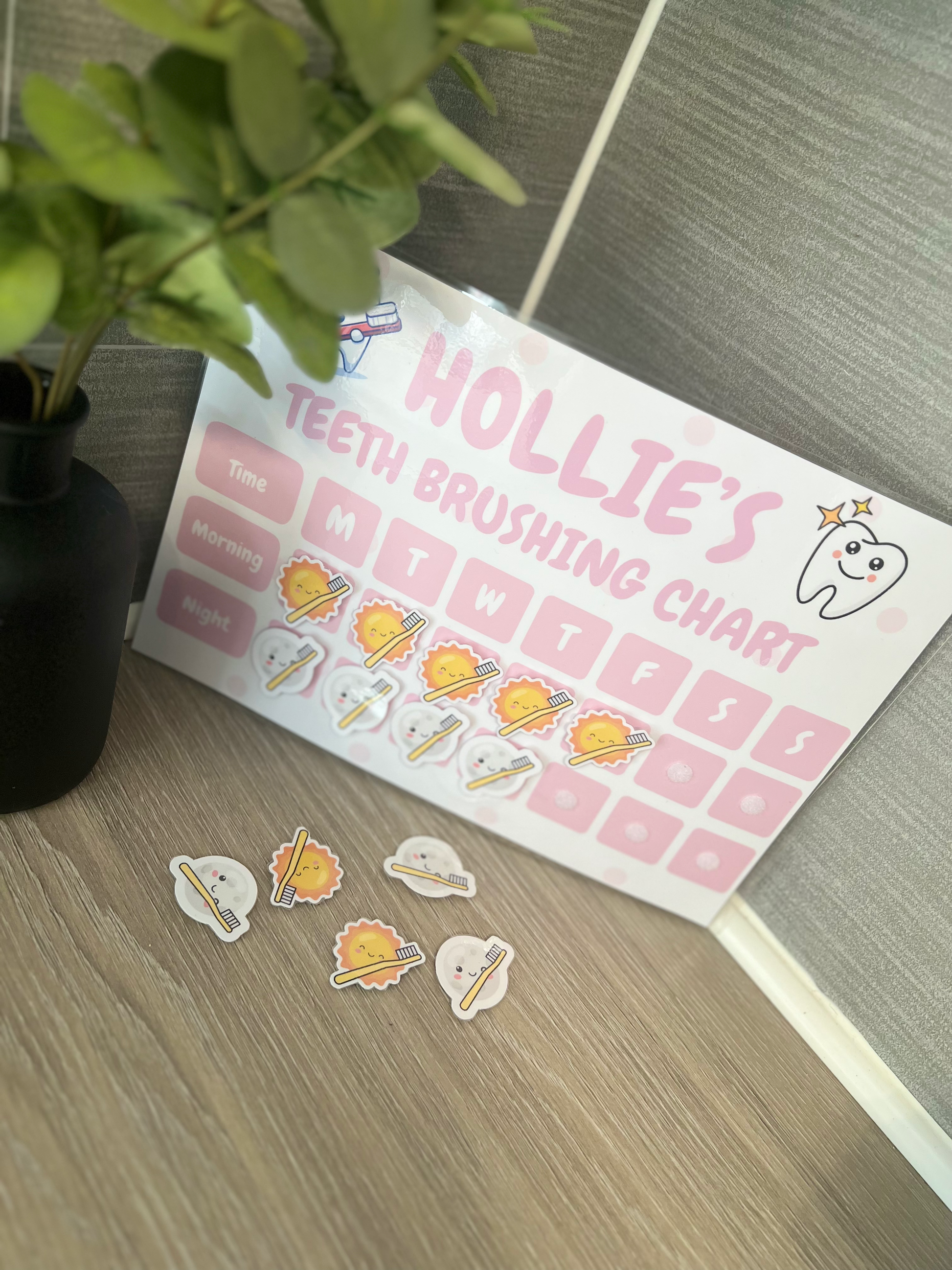 Personalised Teeth Brushing Training Chart With Fun Attachments image 1