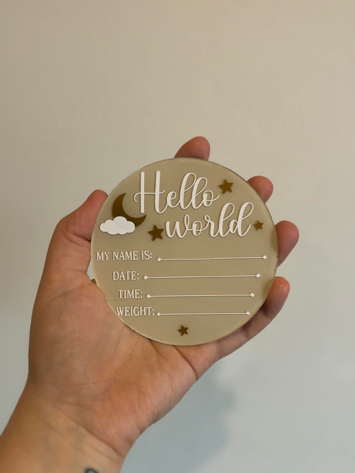 Hello World Baby Announcement Disc