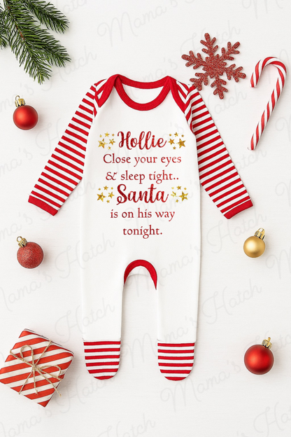 Close Your Eyes, Sleep Tight Christmas Romper
