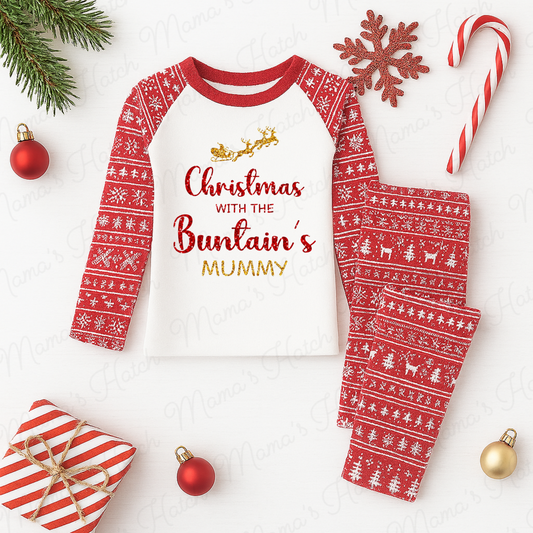 Women’s Adults Christmas With The Family Pyjamas