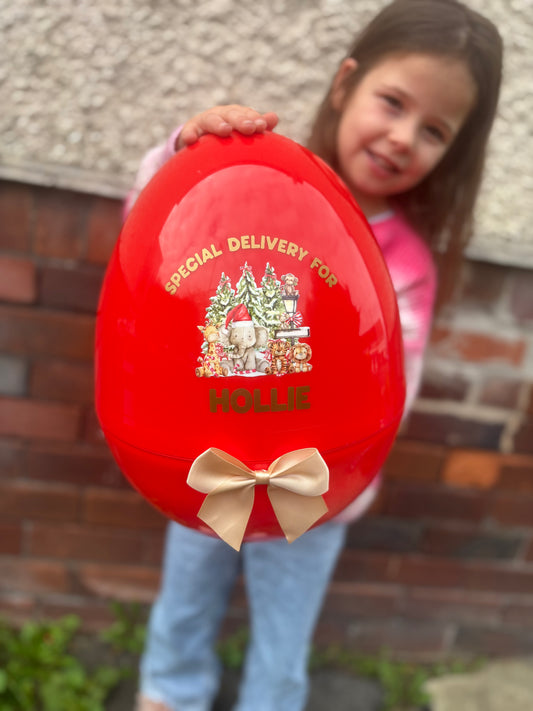 Giant Personalised Special Delivery Christmas Egg