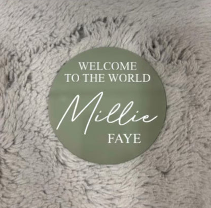 Welcome to the World Baby Personalised Disc